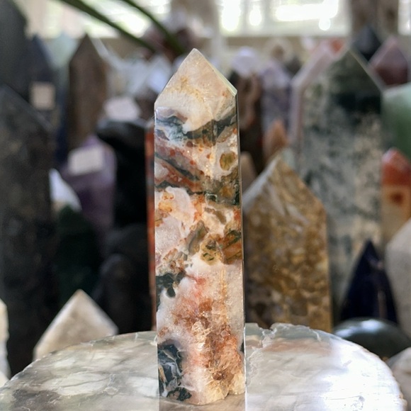 Moss Agate Crystal Point! - Picture 5 of 5